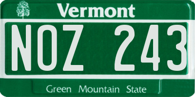 VT license plate NOZ243