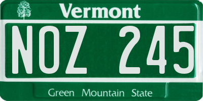 VT license plate NOZ245