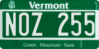 VT license plate NOZ255