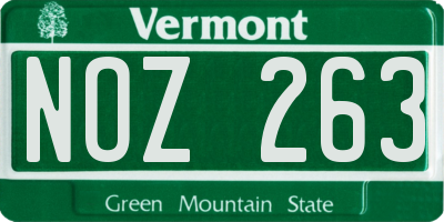 VT license plate NOZ263