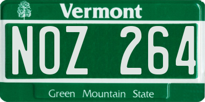 VT license plate NOZ264
