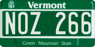 VT license plate NOZ266