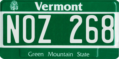 VT license plate NOZ268