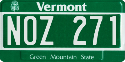 VT license plate NOZ271