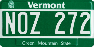 VT license plate NOZ272