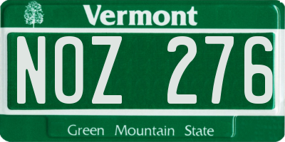 VT license plate NOZ276