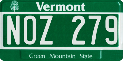 VT license plate NOZ279