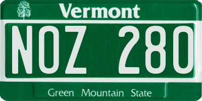VT license plate NOZ280