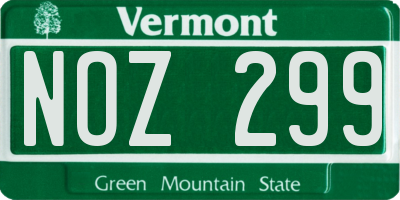 VT license plate NOZ299