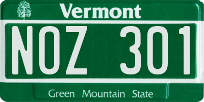 VT license plate NOZ301