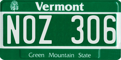 VT license plate NOZ306