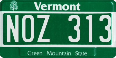 VT license plate NOZ313