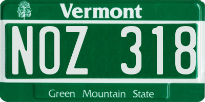 VT license plate NOZ318