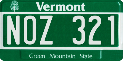 VT license plate NOZ321