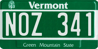 VT license plate NOZ341