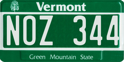 VT license plate NOZ344