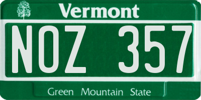 VT license plate NOZ357