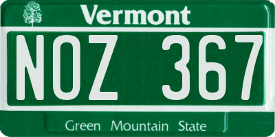 VT license plate NOZ367