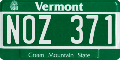 VT license plate NOZ371