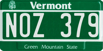 VT license plate NOZ379