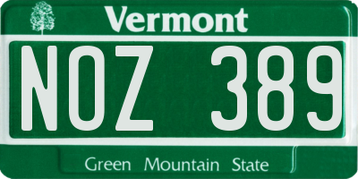 VT license plate NOZ389