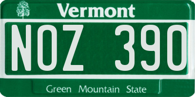 VT license plate NOZ390