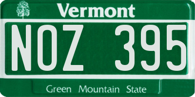 VT license plate NOZ395