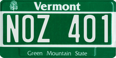 VT license plate NOZ401