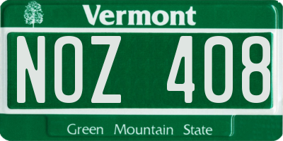 VT license plate NOZ408