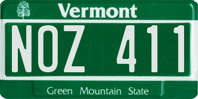VT license plate NOZ411