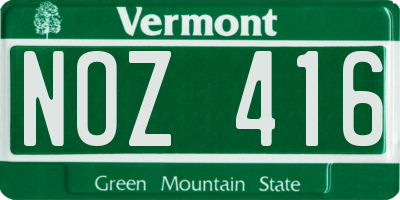 VT license plate NOZ416