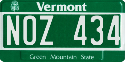 VT license plate NOZ434