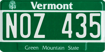 VT license plate NOZ435