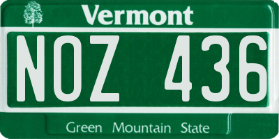 VT license plate NOZ436