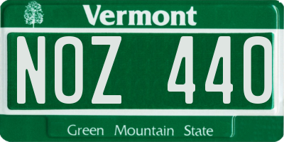 VT license plate NOZ440