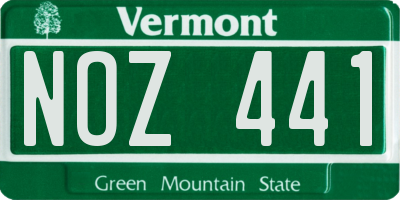 VT license plate NOZ441