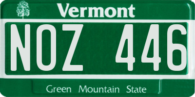 VT license plate NOZ446