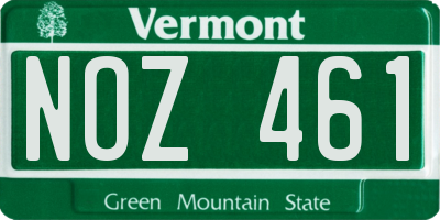 VT license plate NOZ461