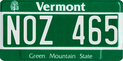 VT license plate NOZ465