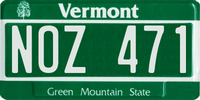 VT license plate NOZ471