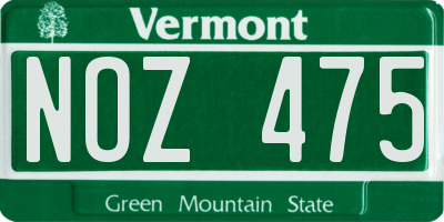 VT license plate NOZ475
