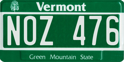 VT license plate NOZ476