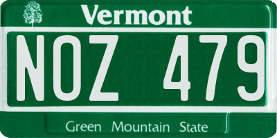 VT license plate NOZ479