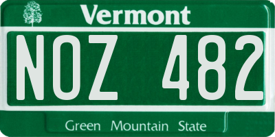 VT license plate NOZ482