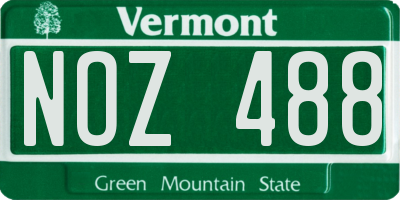 VT license plate NOZ488