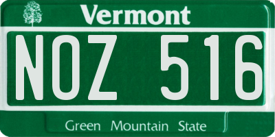 VT license plate NOZ516