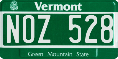 VT license plate NOZ528