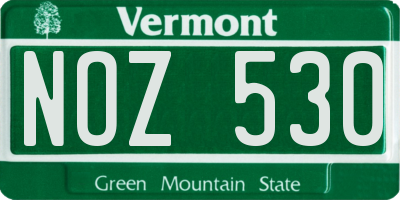 VT license plate NOZ530