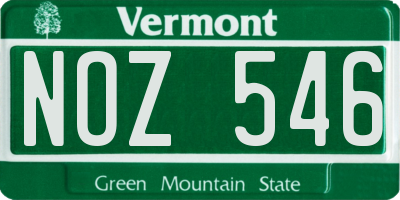 VT license plate NOZ546