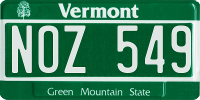 VT license plate NOZ549